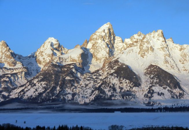 View across Jackson Hole toward Tetons